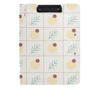 Presse-papiers Nordic Leaves Dots Jaune Pastel A4 Porte-bloc Folio pour bureau