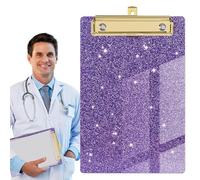 Presse-papiers pour, Presse-papiers, tableaux avec clip à paillettes - Porte-bloc coloré léger et à profil bas, format lettre standard, avec clip en métal pour l'écriture de documen