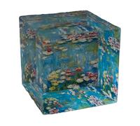 Presse-papiers rectangulaire au design carré en verre MONET - Nénuphars 6 x 6 cm