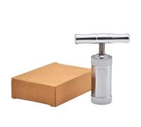 Presse-Pollen en Métal Poignée Simple Outil de presse à Pollen Poignée en T Amovible pour Tabac, Pollen Extrudé en Boulettes Stockage Facile(Argent)