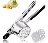 Presse-purée 425,2 g en acier inoxydable robuste avec 3 disques interchangeables, grand presse-purée et outil de cuisine pour purée de pommes de terre, machine à spaetzle, presse à pommes de terre