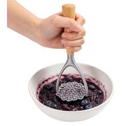 Presse-Purée à Pommes de Terre | Manche En Bois Ergonomique Double Arc | Presse-purée écrase-aliments | Pour Cuisine Maison Salle À Manger Avocat Bananes Haricots Fruits Tendres Légumes Cuisson