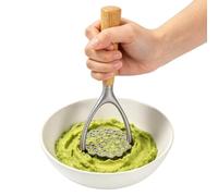 Presse-Purée à Pommes de Terre | Outil de cuisine à double arc avec manche en bois | Presse-Aliments Écrase-Légumes | Pour Avocat Haricots Carottes Fruits Tendres Et Légumes Cuisson Quotidienne Maison