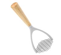 Presse-purée avec corps en alliage d'aluminium, poignée ergonomique en bois, tête de purée en acier inoxydable, idéal pour les ignames et pommes de terre, dans une boîte