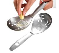 Presse-purée avec cuillère fendue en 2 pièces pour le gingembre | Cuillère séparatrice de jaune d'œuf pour la transformation des aliments et la préparation de la cuisine
