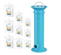 Presse-purée de fruits, sachets de fruits réutilisables, distributeur de nourriture avec 15 sachets compressibles, dispositif de remplissage alimentaire simple de type seringue, distributeur de sacs