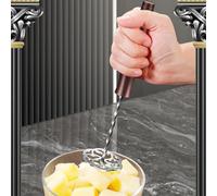 Presse-purée en acier inoxydable 316L - Moulin à nourriture robuste et bien conçu pour carottes, haricots, pommes, nourriture, pommes de terre - Poignée antidérapante professionnelle à suspendre (22 x