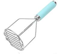 Presse-purée en acier inoxydable avec poignée en TPR pour les chefs à domicile pour préparer de la purée de pommes de terre, des aliments pour bébés et des recettes traditionnelles (D)