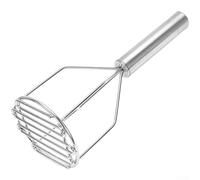 Presse-purée en acier inoxydable avec poignée en TPR pour les chefs à domicile pour préparer la purée de pommes de terre, les aliments pour bébés et les recettes traditionnelles (A)