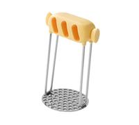 Presse-purée en acier inoxydable avec poignée ergonomique pour avocat, patate douce, légumes, ustensile de cuisine 7 x 13 cm - Jaune