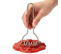 Presse-purée en acier inoxydable - Outil de cuisine à la main, antirouille, robuste, ergonomique, antidérapant, pour pommes de terre, banane, avocat, haricot, œuf, ail, légumes, salade, repas à la