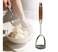 Presse-purée en acier inoxydable, presse-purée à long manche, presse-pommes de terre domestique, multifonction manuel (argent B)