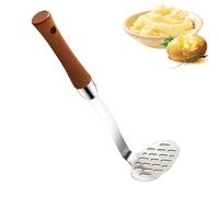 Presse Purée en Acier Inoxydable,Presse purée multifonctionnel avec manche en bois,Convient pour les légumes,fruits (B)