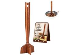 Presse-purée en bois for bœuf haché, ensemble d'ustensiles de cuisine, résistant à la chaleur et aux rayures for ustensiles de cuisine antiadhésifs, outil de cuisine for bœuf, dinde(2 pcs)