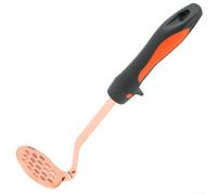 Presse-purée ergonomique en acier inoxydable avec construction pour une purée stable et efficace des pommes de terre et d'autres ingrédients, avec trou de suspension (or rose)