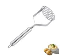 Presse Purée Inox à Trous Ronds Écrase Pomme de Terre Ail Ustensile Cuisine Outil Multifonctionnel pour Légumes et Fruits Lavable au Lave-Vaisselle (25 cm)