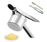 Presse-purée inox robuste 450 ml avec fond perforé fixe, presse à pommes de terre grande capacité, outil de cuisine pour purée lisse, spaetzle et gnocchis