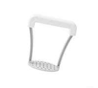 Presse-purée manuel avec trou rond pour purée de pommes de terre - Poignée ergonomique - Facile à nettoyer - 13 x 12 x 6 cm - Blanc