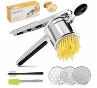Presse-purée Manuel en Acier Inoxydable avec 3 Tamis Interchangeables | Écrase-Patate 450 ml pour Purée Lisse, Spätzle, Gnocchi Et Légumes