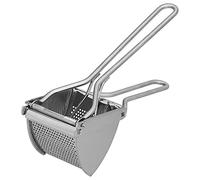 Presse-purée manuel en acier inoxydable, pilon à pommes de terre robuste et presse-citron pour fruits avec long manche, pour obtenir une purée lisse ; gadget de cuisine pour les