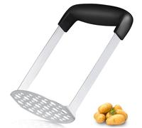 Presse purée, Pleafind presse purée en acier inoxydable, outil de cuisine durable avec poignée antidérapante, parfait pour les haricots, les légumes, les fruits, les avocats, lavable au lave-vaisselle