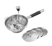 Presse-purée - Presse-purée en acier inoxydable de qualité alimentaire, 3 disques de broyage interchangeables pour hacher, avocat, tomates, fromage, mélange | maison, cuisine, smoothies, pâtisserie, B