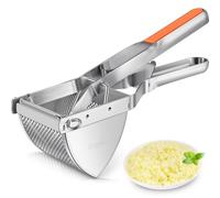 Presse Puree, Sopito Presse Puree Manuel Amovible en Acier Inoxydable Pour La Purée, Presse-Agrumes Pour Fruits et Légumes avec Poignée en Silicone, Orange