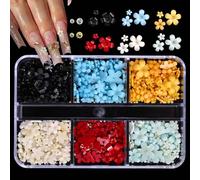 Presse réaliste sur les décors d ' ongles de fleurs, décorations d ' art d ' ongles de fleurs en résine imperméables pour la maison, Salon de charme, autocollants Unguis noirs en résine