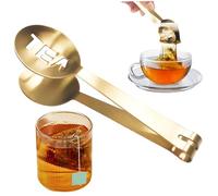 Presse-sachet de thé, pince à thé dorée en acier inoxydable pour perdre les feuilles, saisir le sucre en forme de glaçon