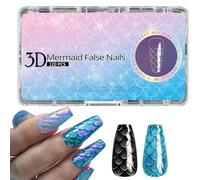 Presse sirène sur les ongles, pointes d'ongles en gel de sirène, presse 3D