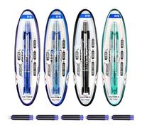 Presse Stylo de fontaine, rechargeable, avec 5 cartouches, 0,38 mm, pointe fine de calligraphie, Stationery Offices, pour créer des griffonnages de notes