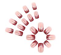 Presse Sur Le Thème Noël Sur Les Ongles Des Ongles Flocon Neige Définir Une Décoration Manucure D'application Rapide Pour Les Fêtes 24 Pièces Accessoires Saison Saison