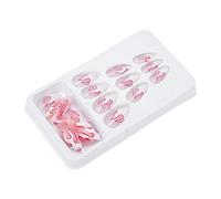 Presse sur les Ongles, 24 Pièces Femmes Filles Exquis Faux Ongles Presse sur les Ongles Courte Couverture Complète à la Mode Faux Ongles Pointe Courte Amande Presse sur les