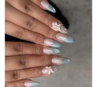 Presse Sur Les Ongles Brillant Paillettes Faux Bâton Yeux De Chats Acrylique Faux Gel Poli Colles 24 Pièces Paillettes Colles Ongles