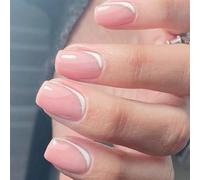 Presse sur les ongles pointe française pointes carrées faux couvertures complètes faux modèles bâton acrylique artificiel sur