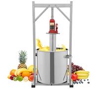 Presse-vin À Fruits Hydraulique En Acier Inoxydable 12L/22L Extracteur De Jus Manuel For Raisins Cidre Miel Baies Légumes Équipement De Vinification Jus À Domicile À Faire Soi-même(22L)
