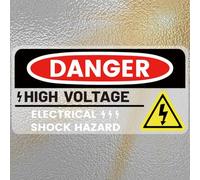 PRESSINART 10Pcs Autocollant Danger Haute Tension 4 x 2 Pouces Étiquette Avertissement Risque Électrique Auto-adhésif Imperméable PVC Vinyle Signalisation Sécurité pour Équipement Intérieur Extérieur
