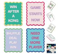 PRESSINART 4Pcs Cartes Mélangeuses Mahjong 6,69 x 5,12 x 0,04 Pouces Accessoires PVC Imperméables avec Règles Imprimées pour Mélanger Tuiles Mahjong Voyage Fêtes Compétitions Soirées Jeux
