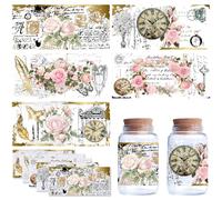 PRESSINART 5 Feuilles 5 Styles Stickers UV DTF pour Gobelets Vintage Décalques Transfert pour Verres 16OZ Motif Paris Memories Étanches Rub sur Décalques DIY Artisanat Canette Boissons