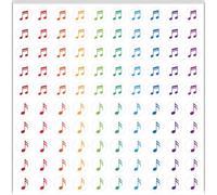 PRESSINART 500pcs 5 feuilles de Stickers pour Planificateur de Musique 0.5 pouces Mini Autocollants Calendrier Auto Adhésifs Imperméables Colorés avec des Notes de Musique pour les Leçons les Journaux