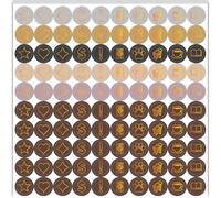 PRESSINART 500Pcs 5 Feuilles Mini Stickers Planner 0,5 Pouce Icônes Lecture Étoile Cœur Panier Patte Auto-adhésifs Imperméables pour Journal Quotidien Scrapbooking Planification