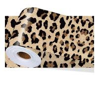 PRESSINART Frontière de Papier Peint Imprimé Léopard à Pelage et à Coller de 1 Pouce Décalque de Bordure Murale en PVC à Motif Animal Moulure Décorative pour Encadrement de Miroir pour Salle de Bain