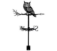 PRESSINART Girouette De Jardin Extérieure en Fer Noir avec Motif De Chouette Indicateur De Vent Décoratif pour Toit Maison Ferme Terrasse Cour Ou Abri De Jardin Durable 10,2 x 14 Pouces