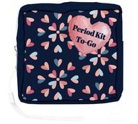 PRESSINART Pochette pour Serviettes Hygiéniques de 5.12 x 5.12 x 1.57 Pouce avec Fermeture Éclair Motif Cœur Portable Réutilisable Imperméable en Polyester Idéale pour Ranger Les Serviettes
