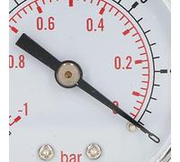 Pression 1/8in BSPT Interface en laiton Boîtier en alliage de haute précision Pression sous vide pour outil de mesure de gaz d'air d' d'eau Couvercle transparent résistant durable