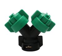 Pression bi-muse à 1 pc Bi-Muzzle Plat ventilateur Plat Buzzle Sprinkler à double capuchon pour Utilisation liée à l'agriculture compatible avec les drones UAV de Greenery Care RC(015 GREEN NOZZLE)