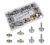 Pression Bouton Fixation, Bateau Coque Snap Bouton Fermeture Kit avec 3pcs Outil de Fixation Métal Rivet pour Couverture de Bateau Marine Meubles Tente Canapé Voilier (50 Ensemble)