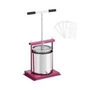Pressoir à fruit - inox / fer - 12 l - 5 étamines pour pressoir incluses -Wiesenfield