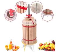 Pressoir à Fruit - LZQ - 6L - Mécanique Manuel - Chêne et Acier - Idéal pour Pommes et Raisins
