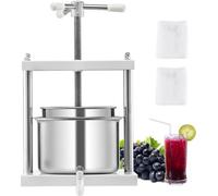 Pressoir à fruits manuel 5L - Moulin à fruits en acier inoxydable pour la vinification - Pressoir manuel pour le vin de fruits